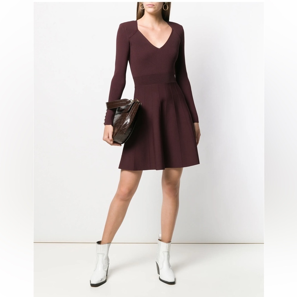 SANDRO Otane Pearly Cuff Long Sleeve Fit & Flare Dress Size 36 (US 4 or S)